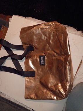 PINK Victoria's Secret Metallic Bronze Tote Bag